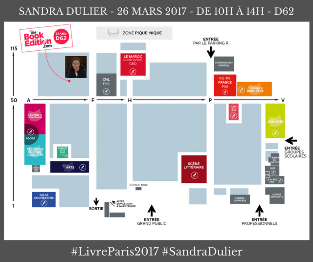 Sandra Dulier en dédicace au Salon du Livre de Paris le dimanche 26 mars 2017 de 10h à 14h, stand TheBookEdition. Livre, poésie, Carnets poétiques, Fleur de poésie source de vie, Fleurs d'écume.